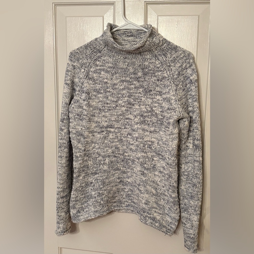 LL Bean Cotton Ragg Sweater funnel Neck